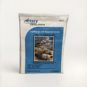 Artecy Counted Cross Stitch Pattern Lighthouse Deserted Canoe #10874 Chiu